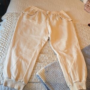 Women's Cream Jogger Pants With HEART SHAPED BACK POCKETS!!!